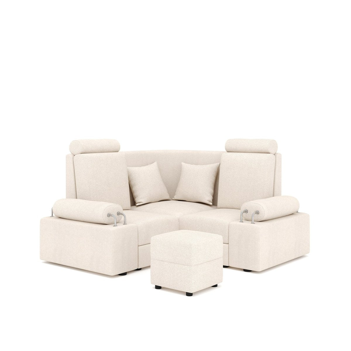 L Shape Corner Mini Sofa Series [Steel Handles] with Box Moda - Sekar Lifestyle