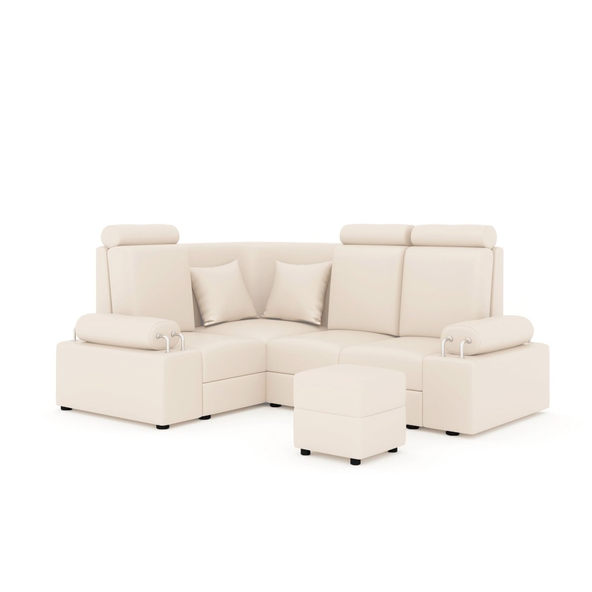 L Shape Corner Mini Sofa Series [Steel Handles] with Box Moda - Sekar Lifestyle