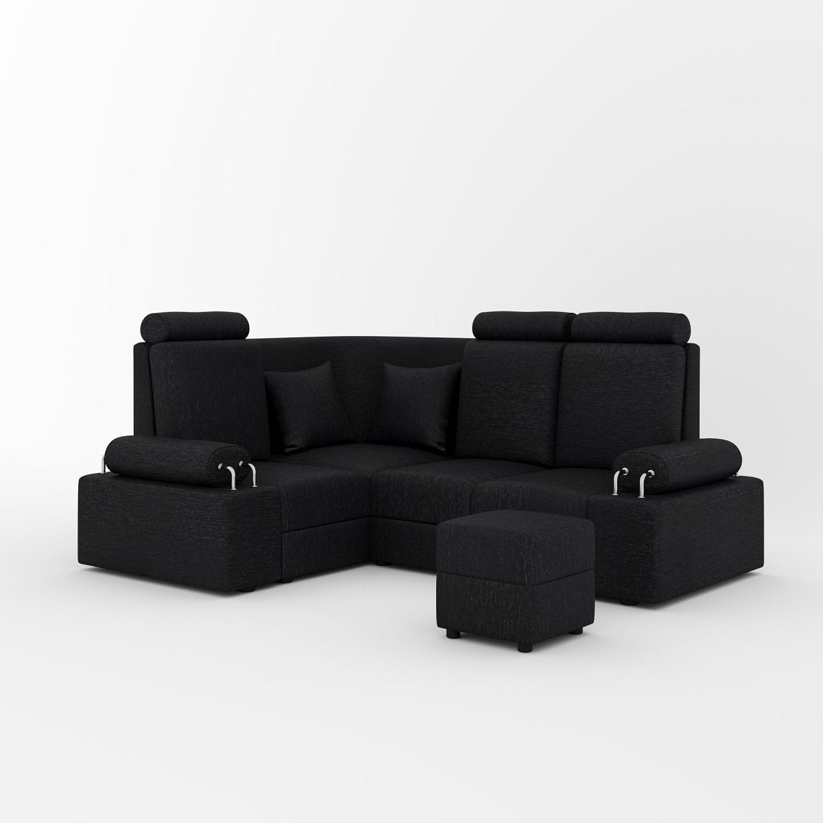 L Shape Corner Mini Sofa Series [Steel Handles] with Box Moda - Sekar Lifestyle