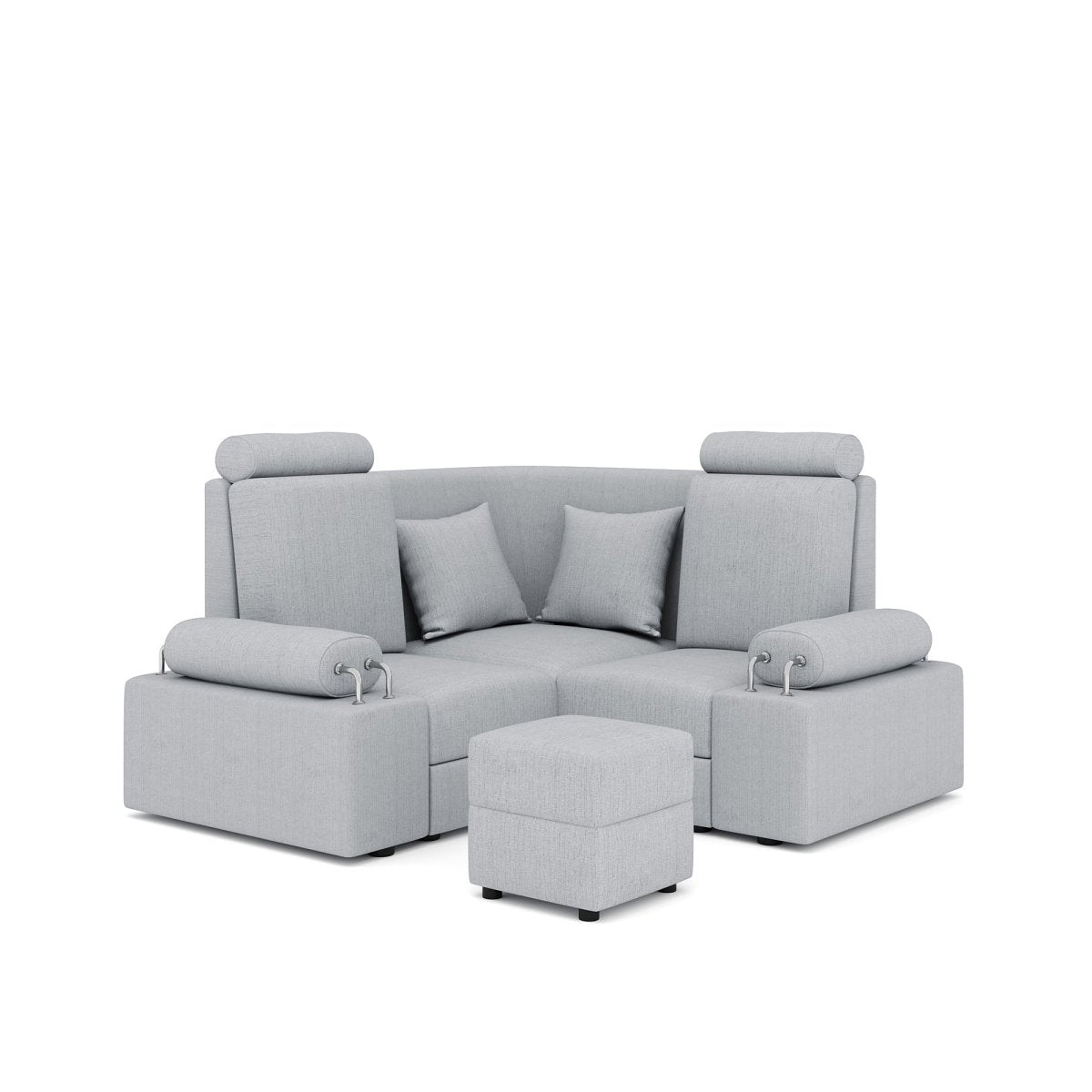 L Shape Corner Mini Sofa Series [Steel Handles] with Box Moda - Sekar Lifestyle