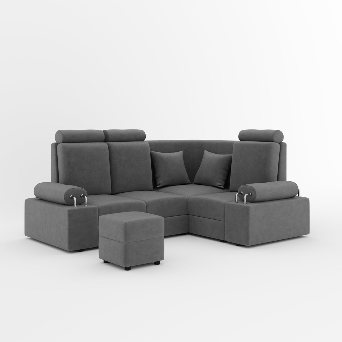 L Shape Corner Mini Sofa Series [Steel Handles] with Box Moda - Sekar Lifestyle