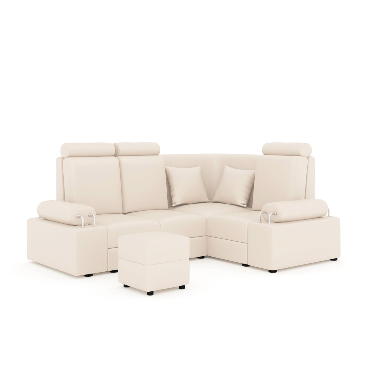 L Shape Corner Mini Sofa Series [Steel Handles] with Box Moda - Sekar Lifestyle