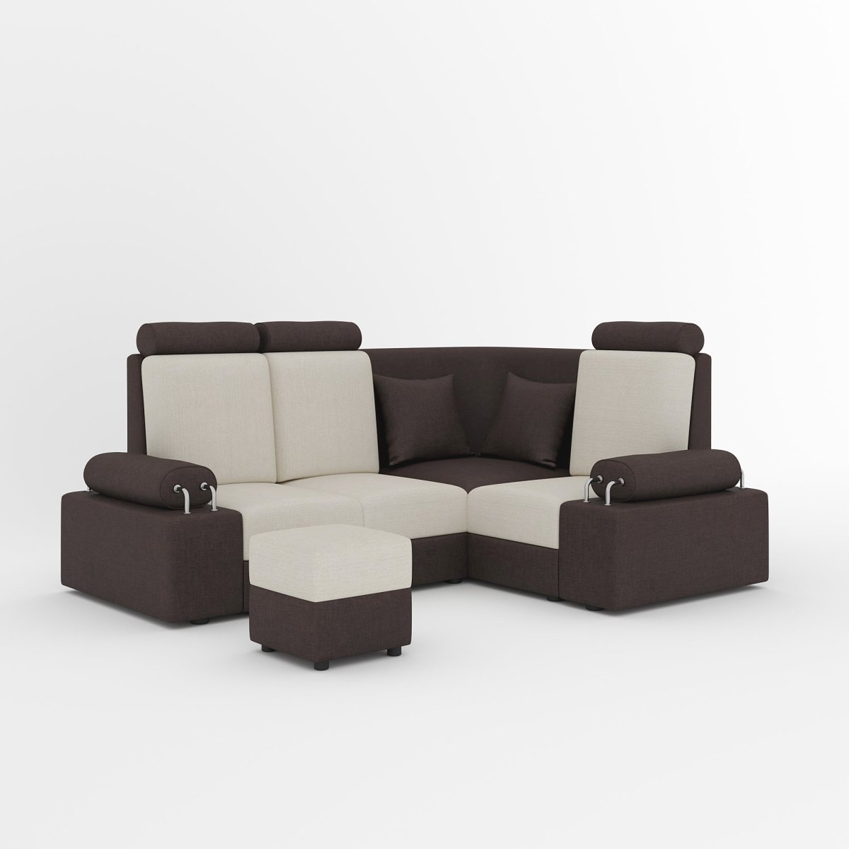 L Shape Corner Mini Sofa Series [Steel Handles] with Box Moda - Sekar Lifestyle