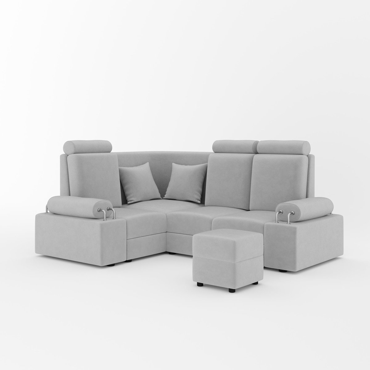 L Shape Corner Mini Sofa Series [Steel Handles] with Box Moda - Sekar Lifestyle