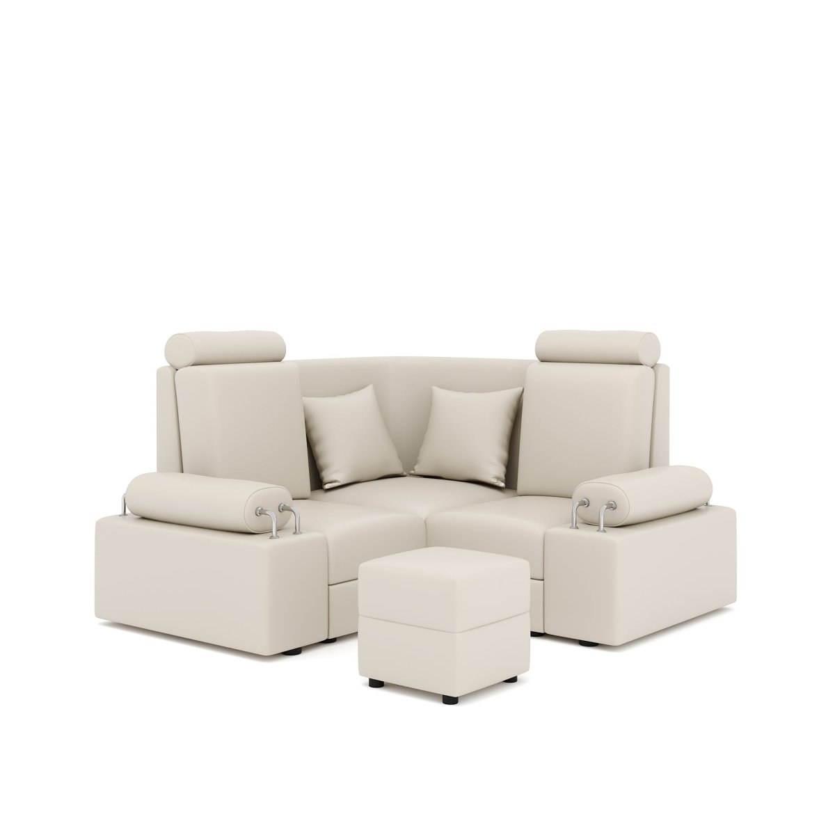 L Shape Corner Mini Sofa Series [Steel Handles] with Box Moda - Sekar Lifestyle