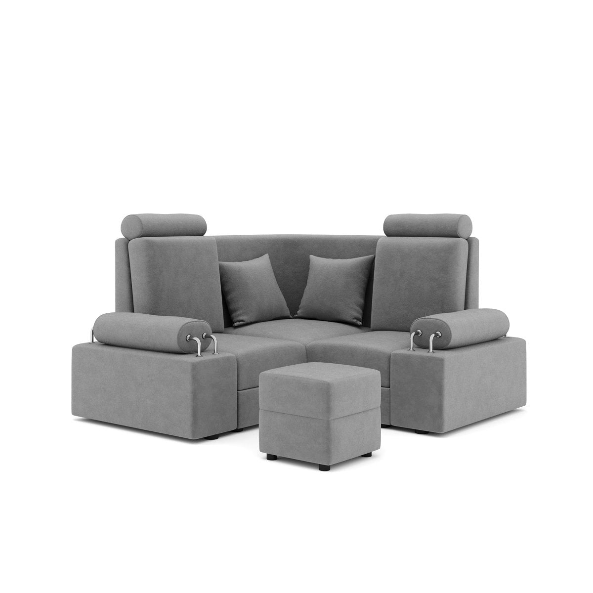 L Shape Corner Mini Sofa Series [Steel Handles] with Box Moda - Sekar Lifestyle