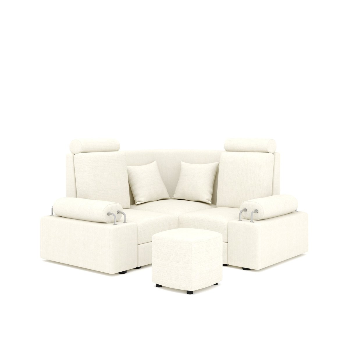 L Shape Corner Mini Sofa Series [Steel Handles] with Curved Box Moda - Sekar Lifestyle