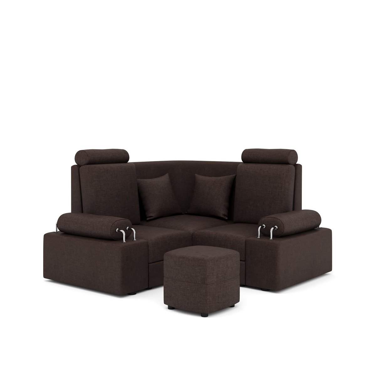 L Shape Corner Mini Sofa Series [Steel Handles] with Curved Box Moda - Sekar Lifestyle