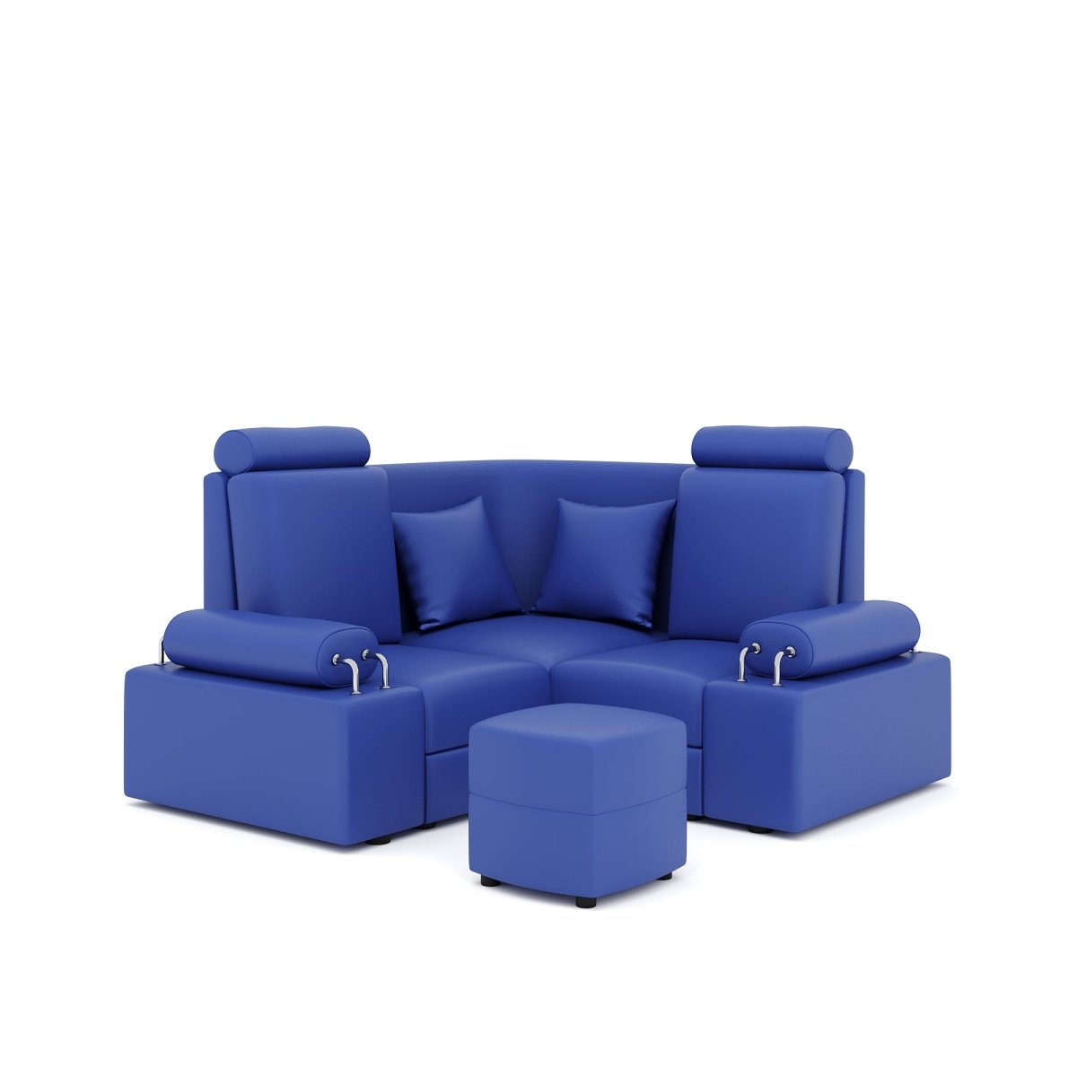 L Shape Corner Mini Sofa Series [Steel Handles] with Curved Box Moda - Sekar Lifestyle