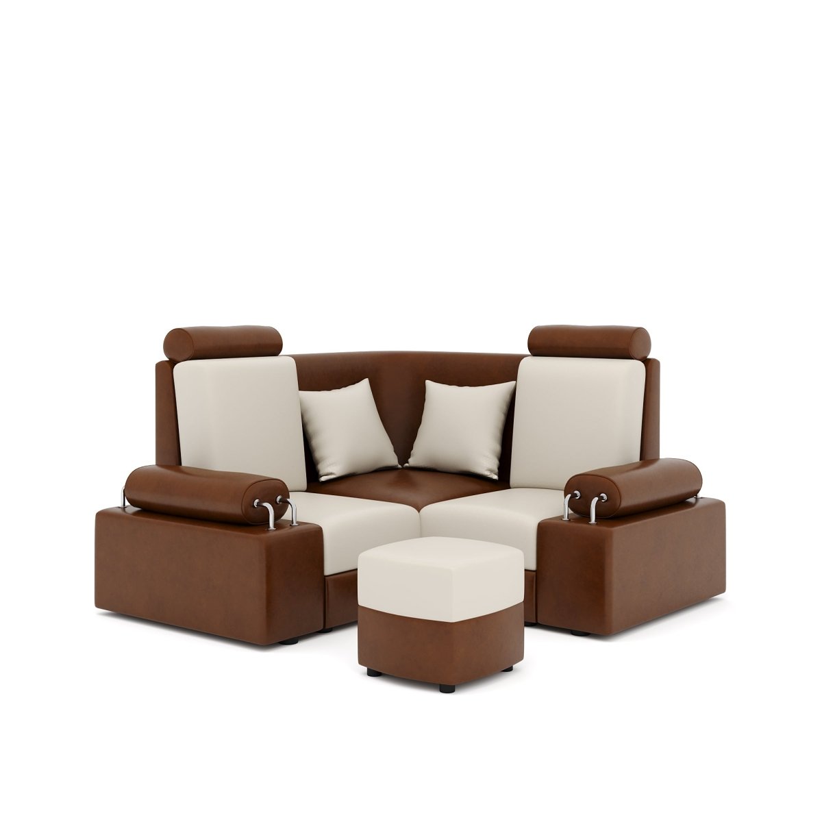 L Shape Corner Mini Sofa Series [Steel Handles] with Curved Box Moda - Sekar Lifestyle