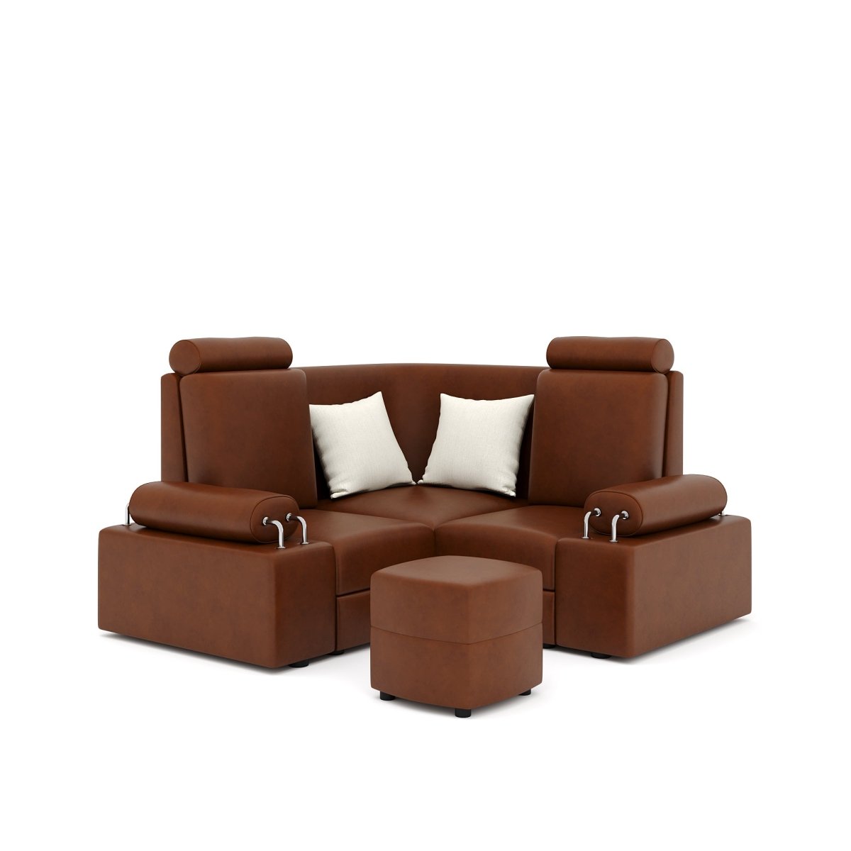 L Shape Corner Mini Sofa Series [Steel Handles] with Curved Box Moda - Sekar Lifestyle