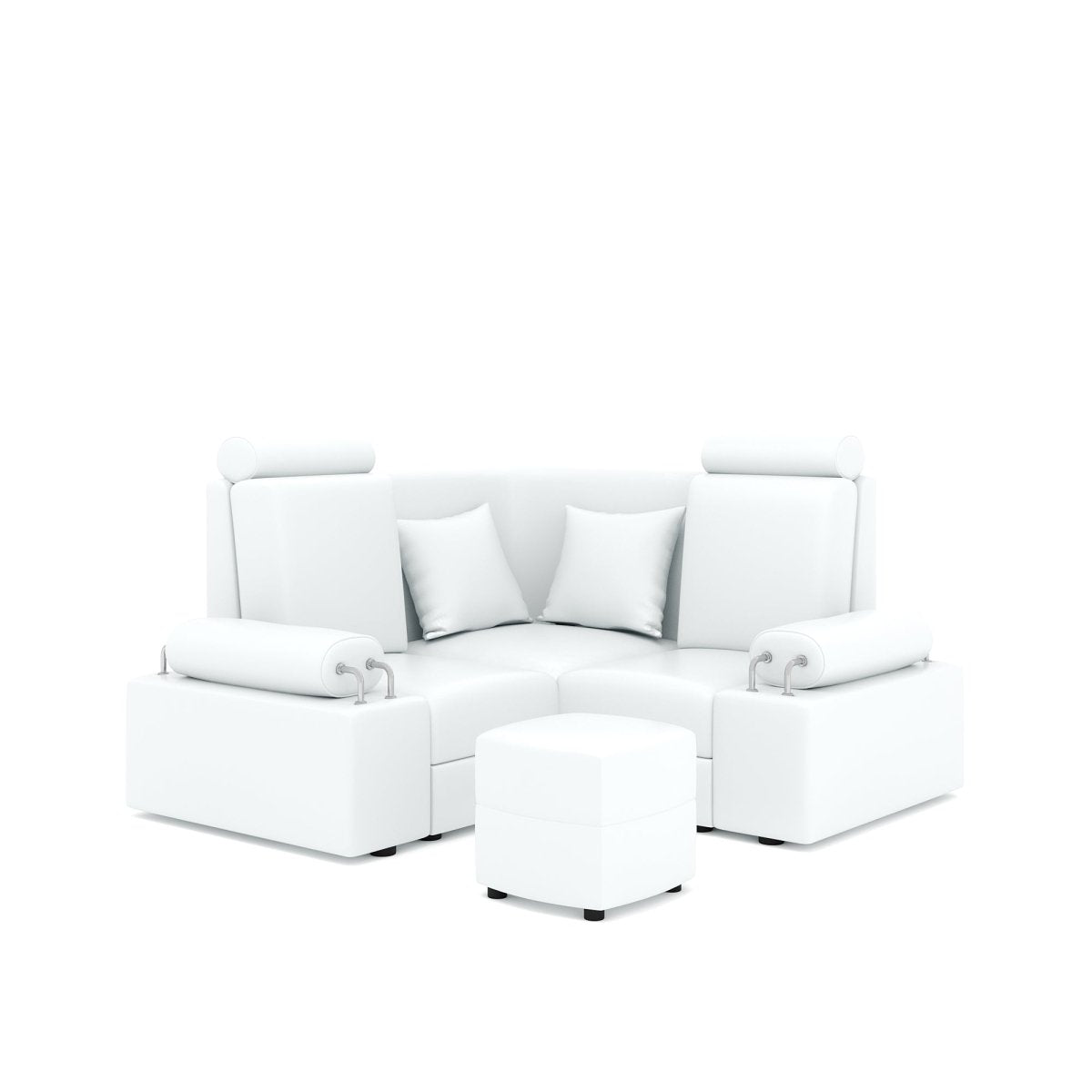 L Shape Corner Mini Sofa Series [Steel Handles] with Curved Box Moda - Sekar Lifestyle