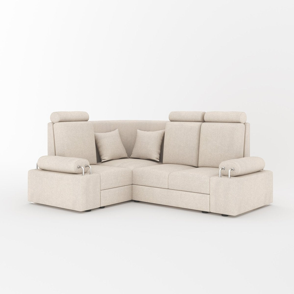 L Shape Corner Mini Sofa Series [with Steel Handles] - Sekar Lifestyle
