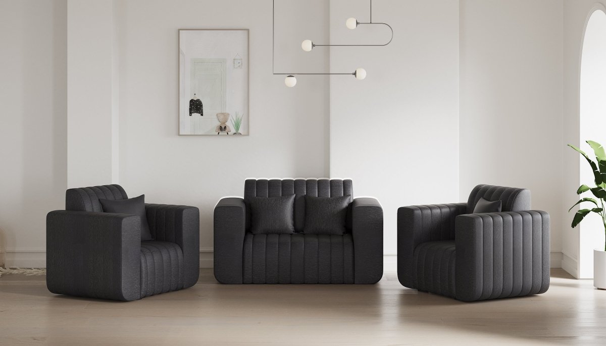 Luxury Series with Fiberfill Pillows Fabric Sofa Set - Sekar Lifestyle