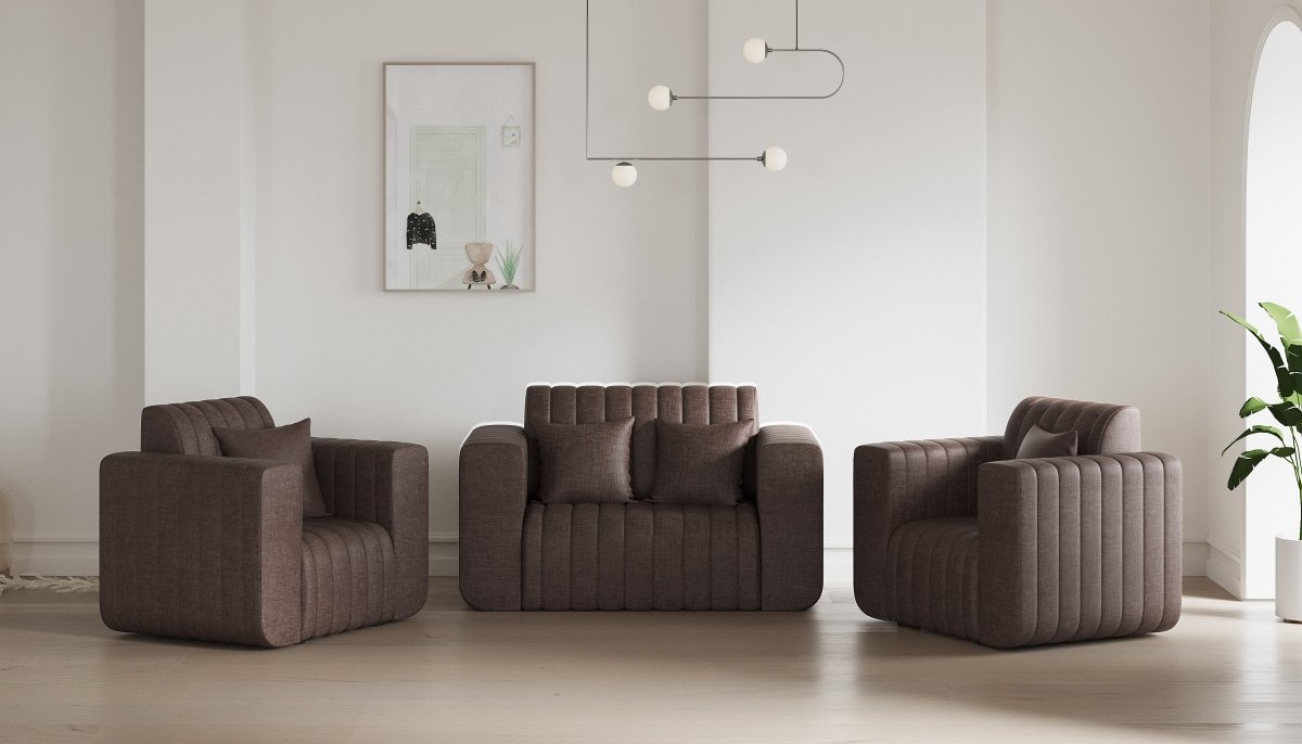 Luxury Series with Fiberfill Pillows Fabric Sofa Set - Sekar Lifestyle