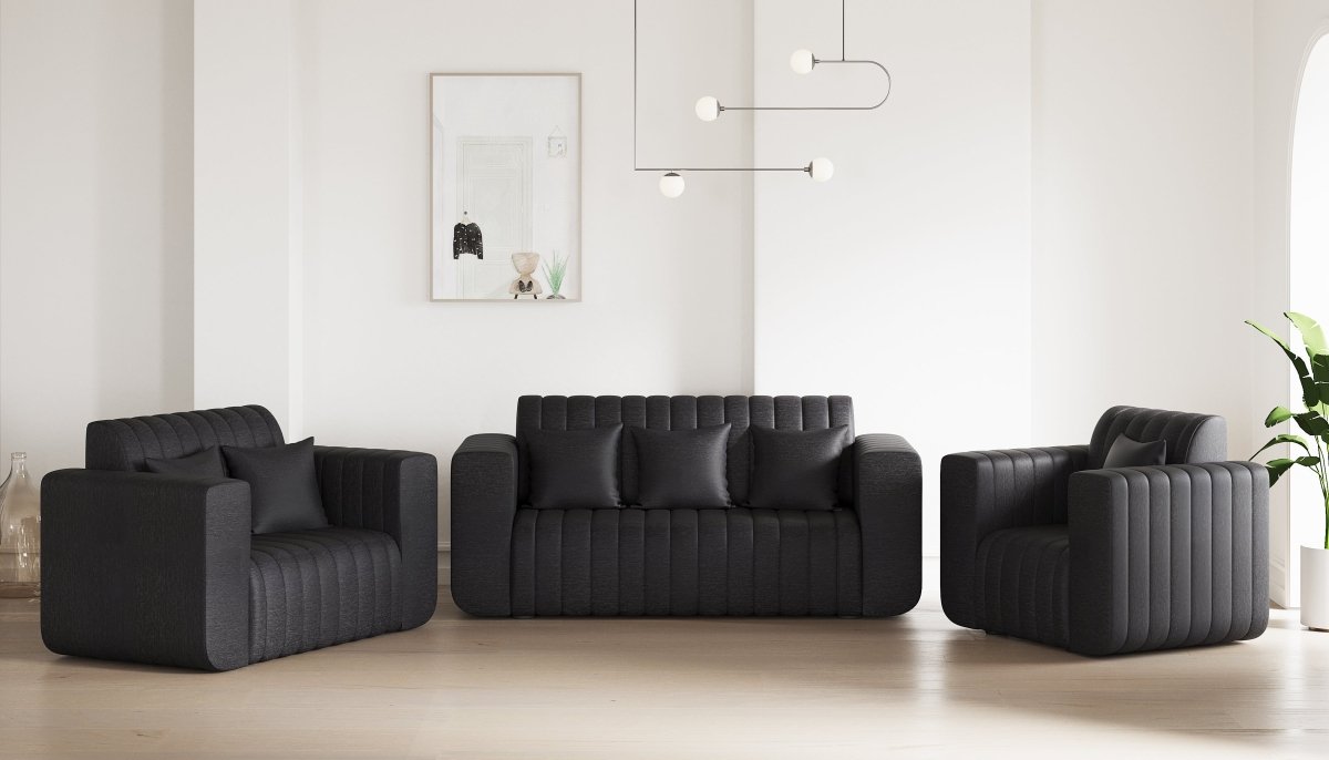 Luxury Series with Fiberfill Pillows Fabric Sofa Set - Sekar Lifestyle