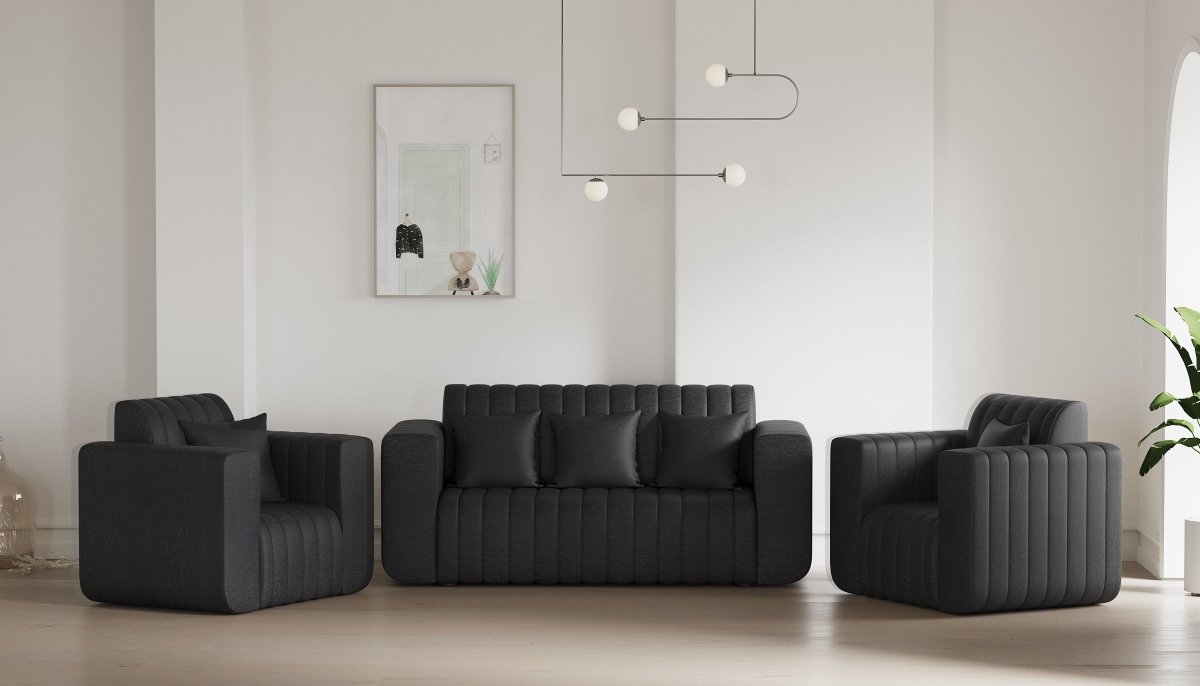 Luxury Series with Fiberfill Pillows Fabric Sofa Set - Sekar Lifestyle