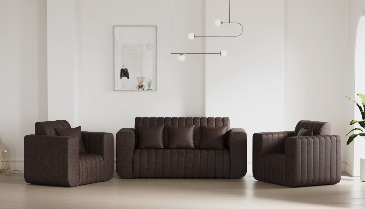 Luxury Series with Fiberfill Pillows Fabric Sofa Set - Sekar Lifestyle