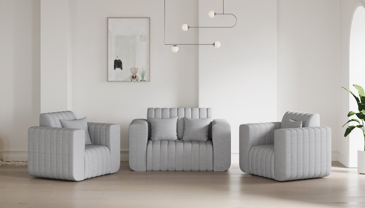 Luxury Series with Fiberfill Pillows Fabric Sofa Set - Sekar Lifestyle