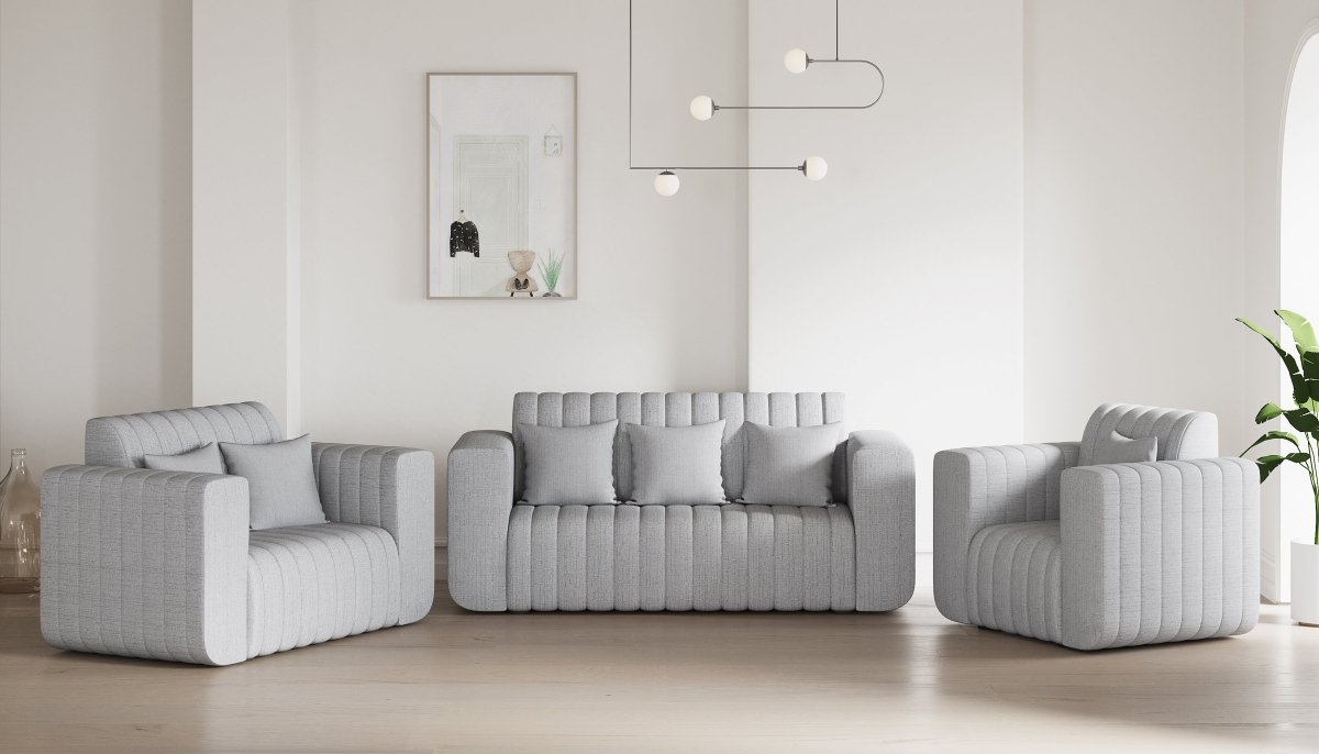 Luxury Series with Fiberfill Pillows Fabric Sofa Set - Sekar Lifestyle