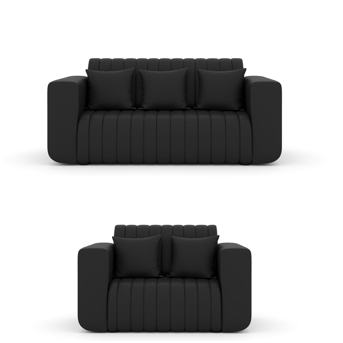 Luxury Series with Fiberfill Pillows Leatherette Sofa Set - Sekar Lifestyle