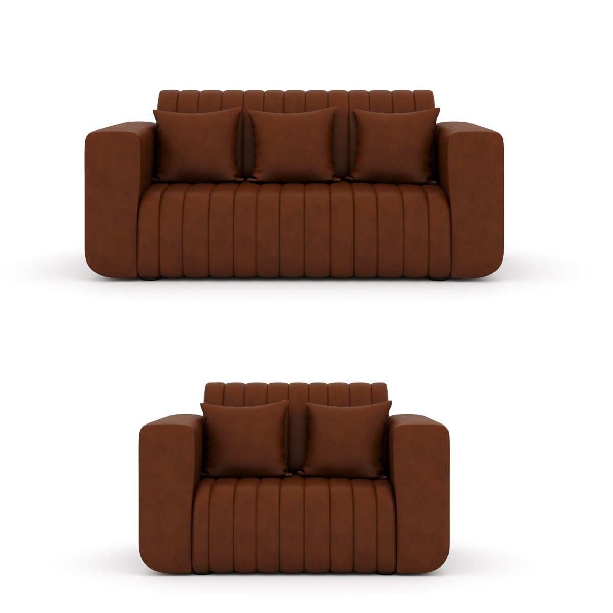 Luxury Series with Fiberfill Pillows Leatherette Sofa Set - Sekar Lifestyle