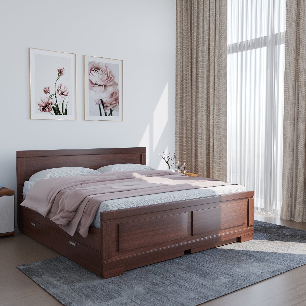 Plywood Rectangle Series Bed - Sekar Lifestyle