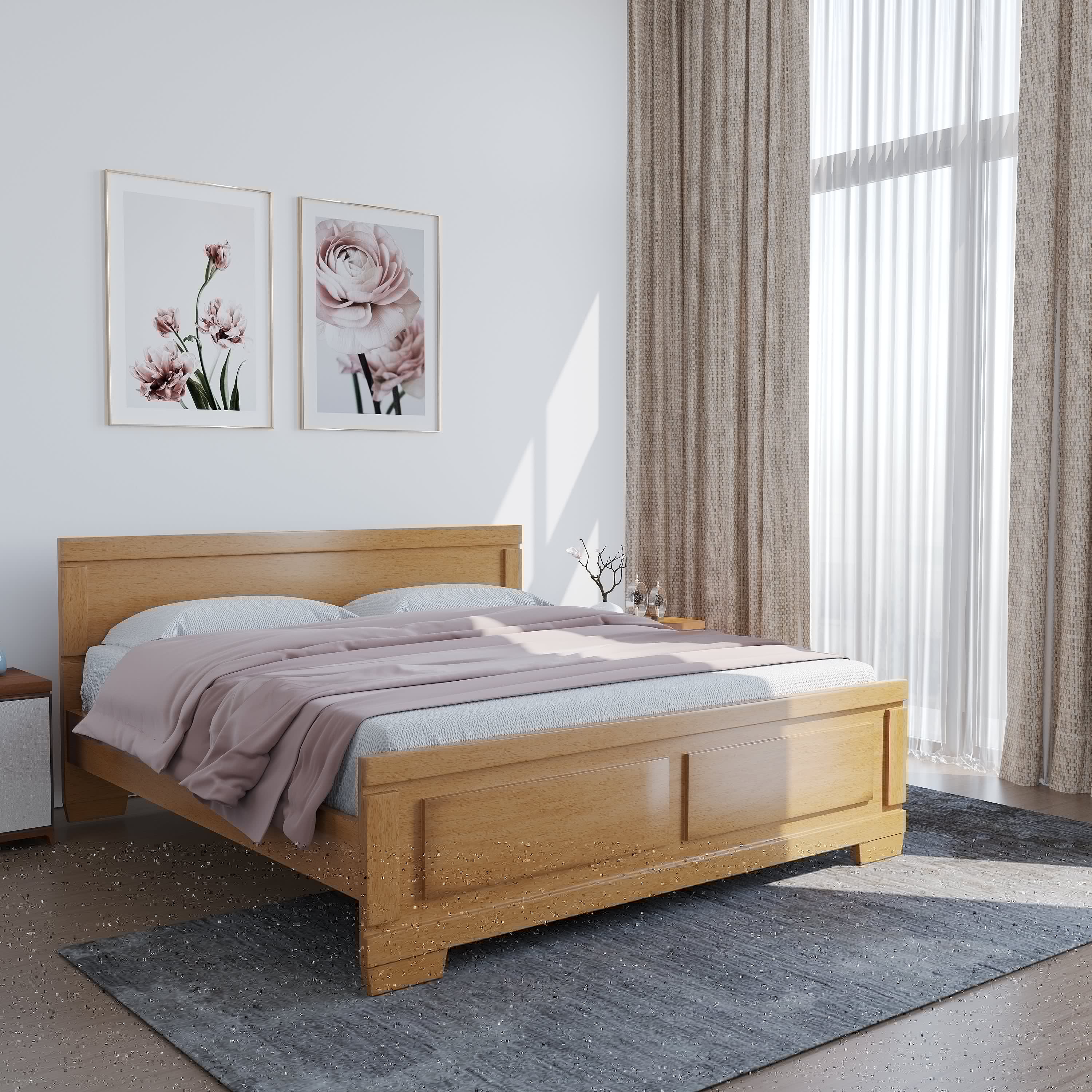Plywood Rectangle Series Bed - Sekar Lifestyle
