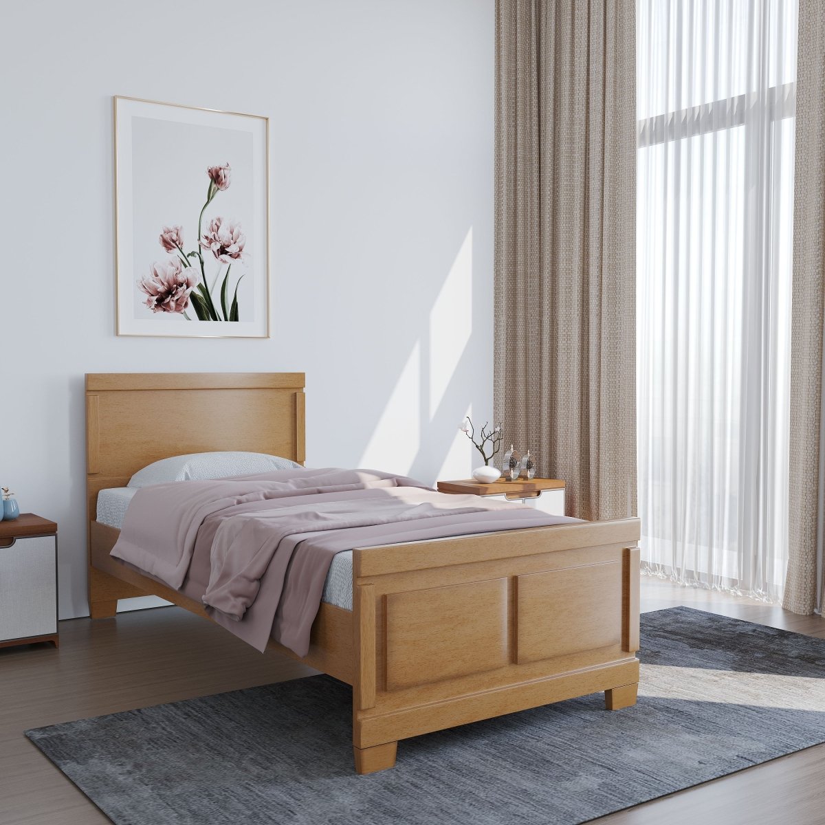 Plywood Rectangle Series Bed - Sekar Lifestyle