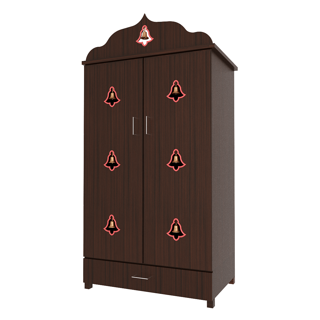 Pooja Stand (4 x 2 Feet, Dark Brown with Draw) - Sekar Lifestyle