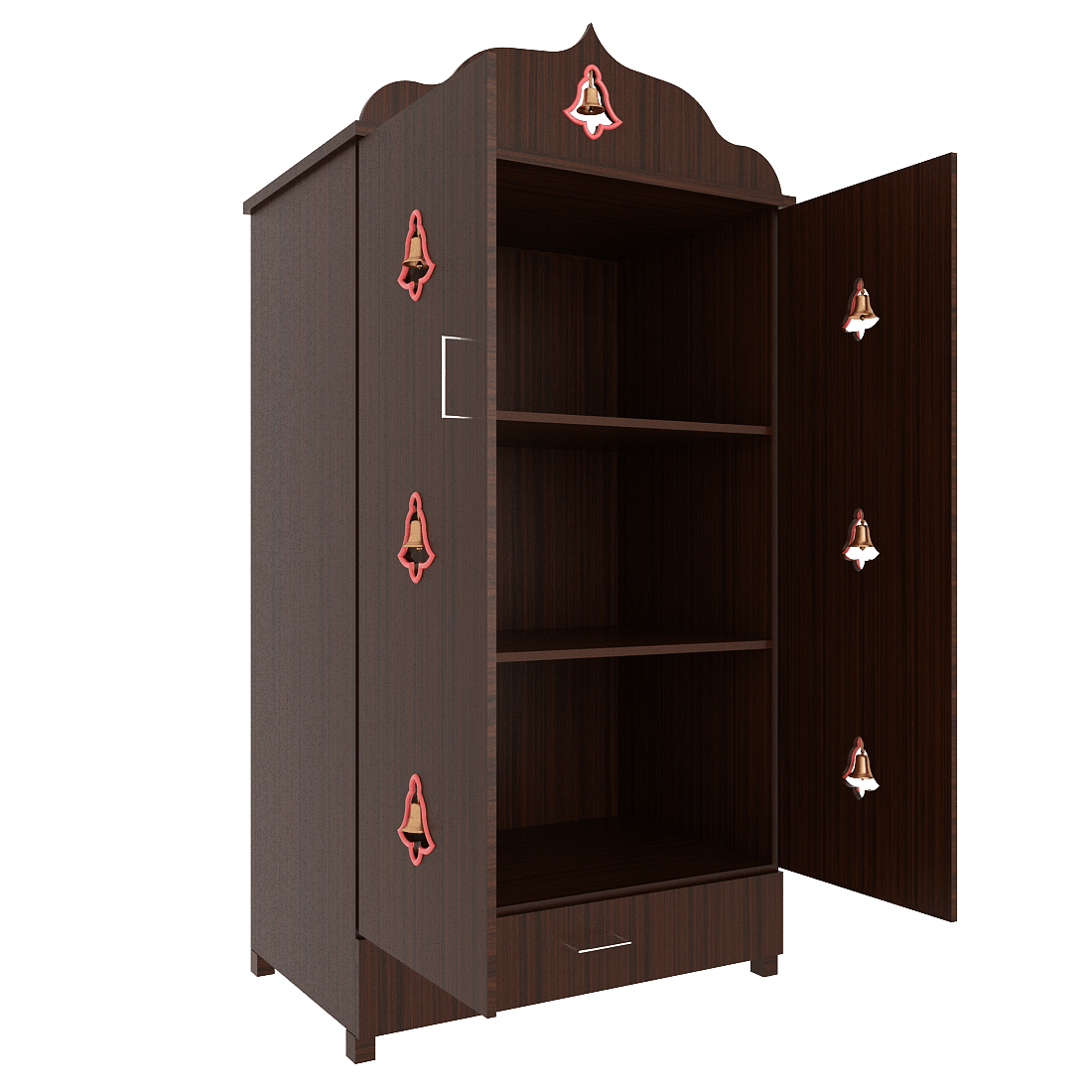 Pooja Stand (4 x 2 Feet, Dark Brown with Draw) - Sekar Lifestyle
