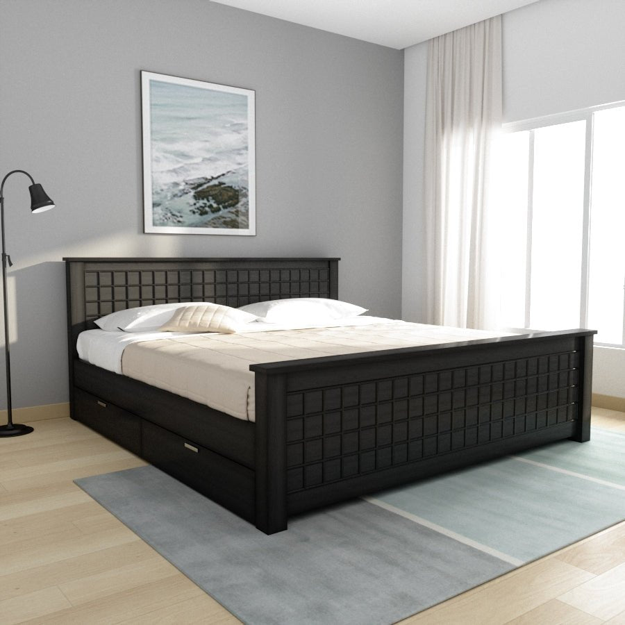 Solidwood Block Series Bed - Sekar Lifestyle