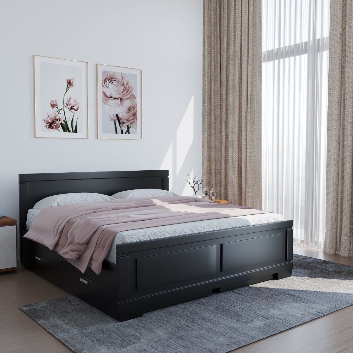 Solidwood Rectangle Series Bed - Sekar Lifestyle