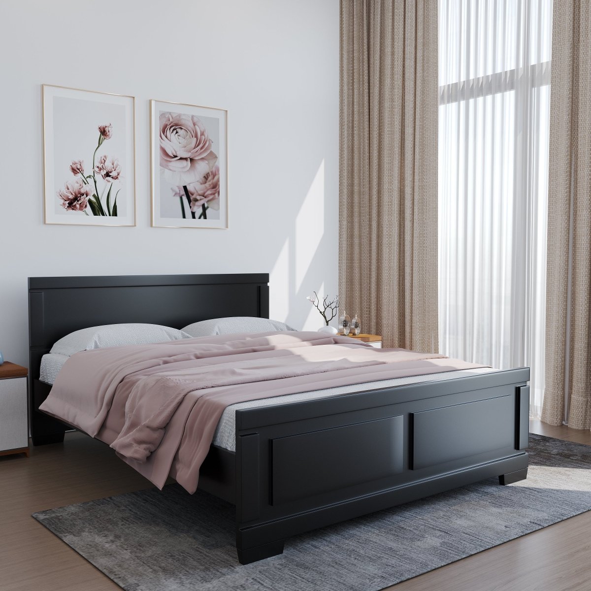 Solidwood Rectangle Series Bed - Sekar Lifestyle