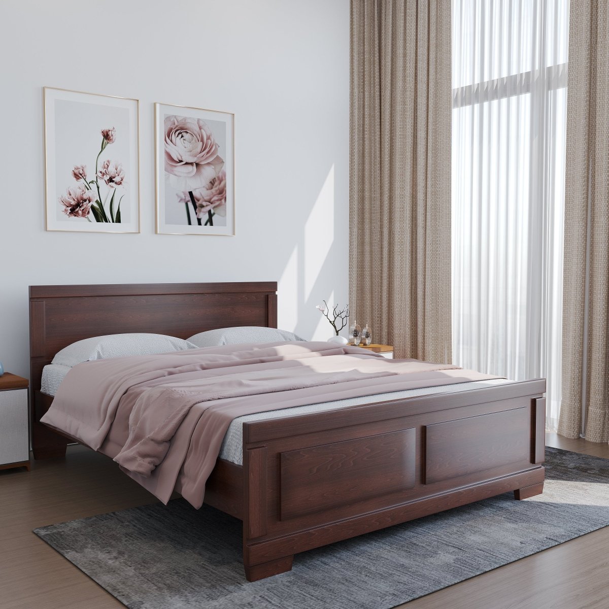 Solidwood Rectangle Series Bed - Sekar Lifestyle