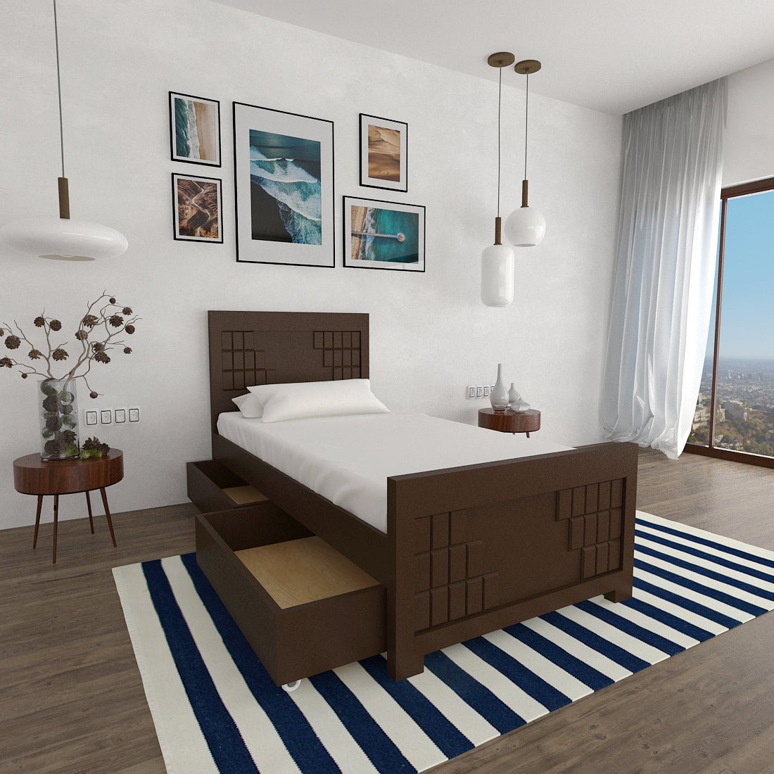 Solidwood Square Series Bed - Sekar Lifestyle