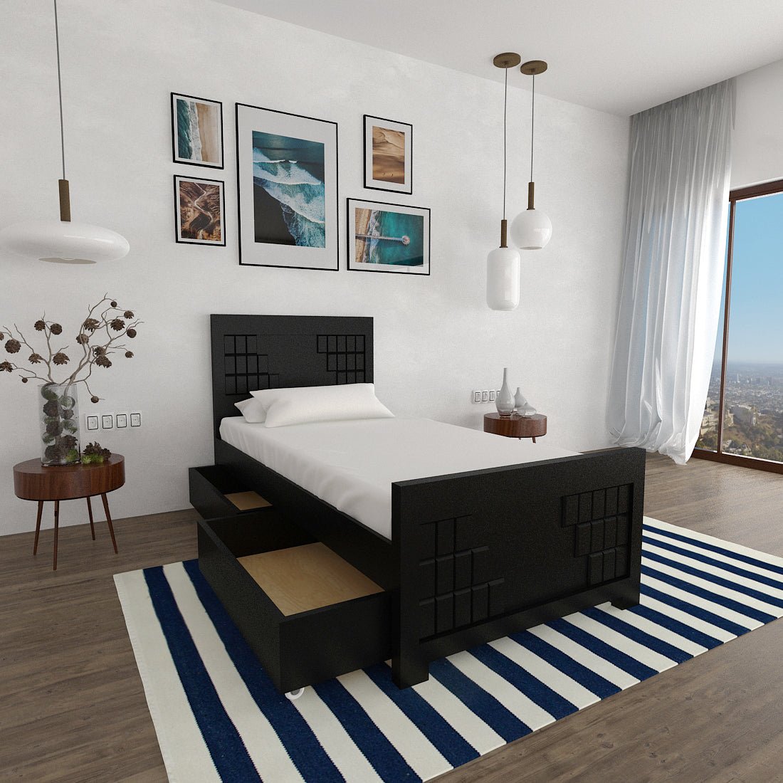 Solidwood Square Series Bed - Sekar Lifestyle