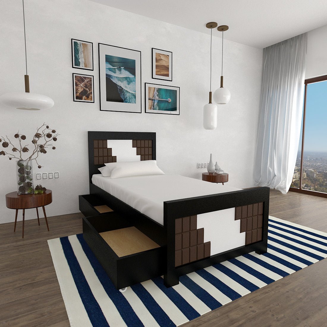 Solidwood Square Series Bed - Sekar Lifestyle