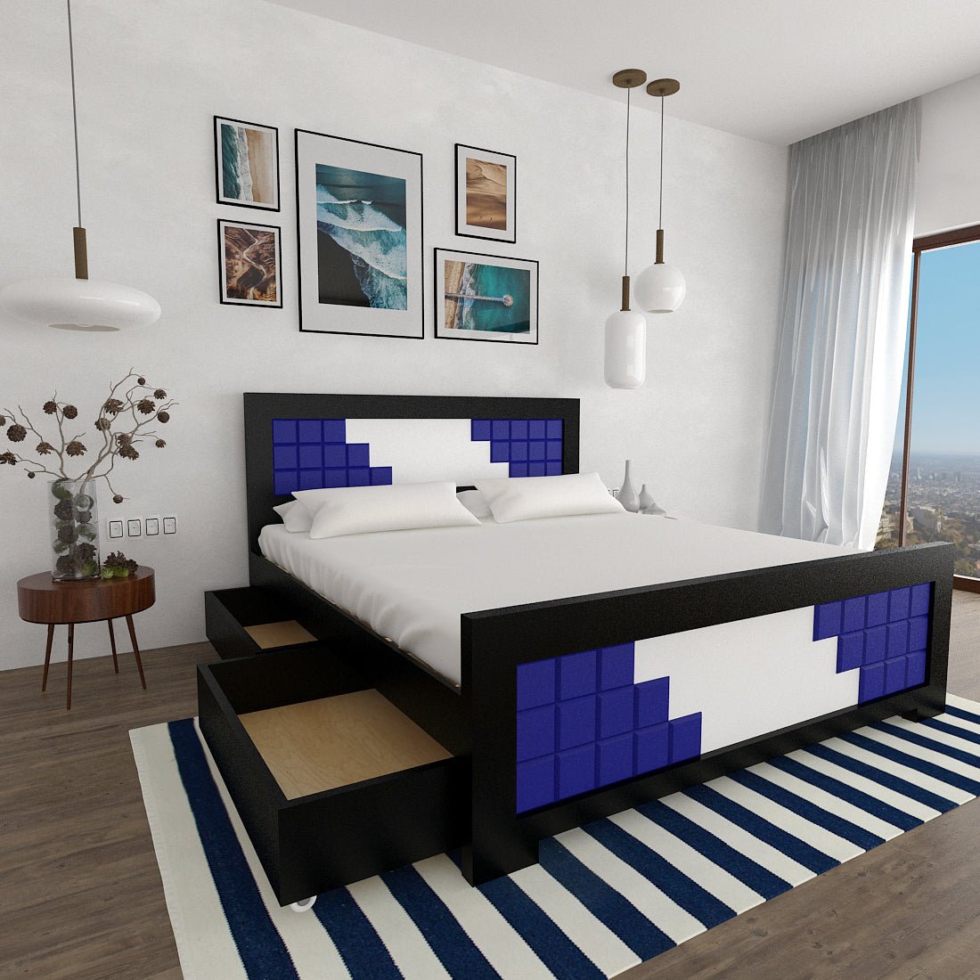 Solidwood Square Series Bed - Sekar Lifestyle