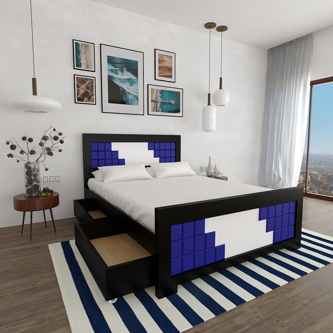 Solidwood Square Series Bed - Sekar Lifestyle