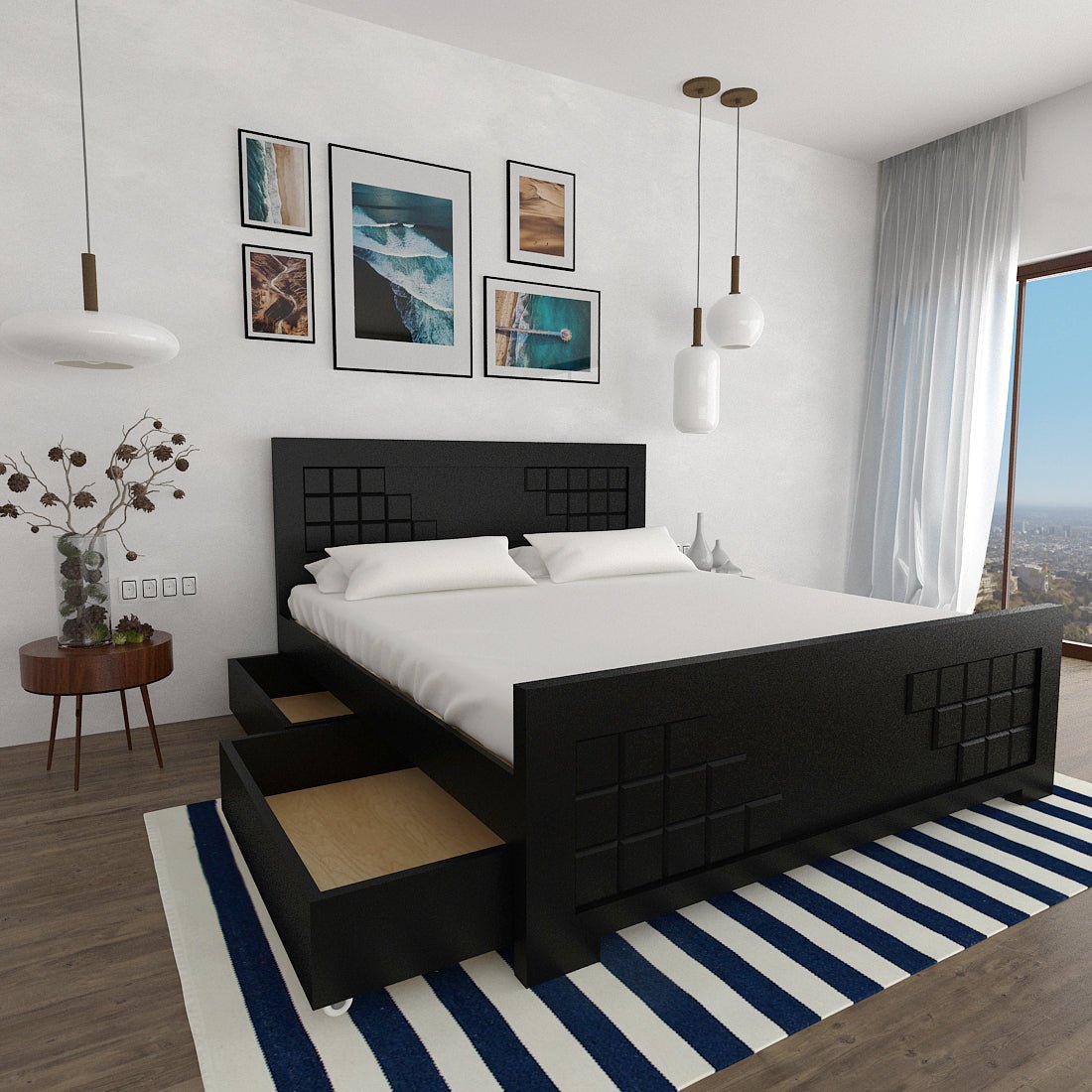 Solidwood Square Series Bed - Sekar Lifestyle