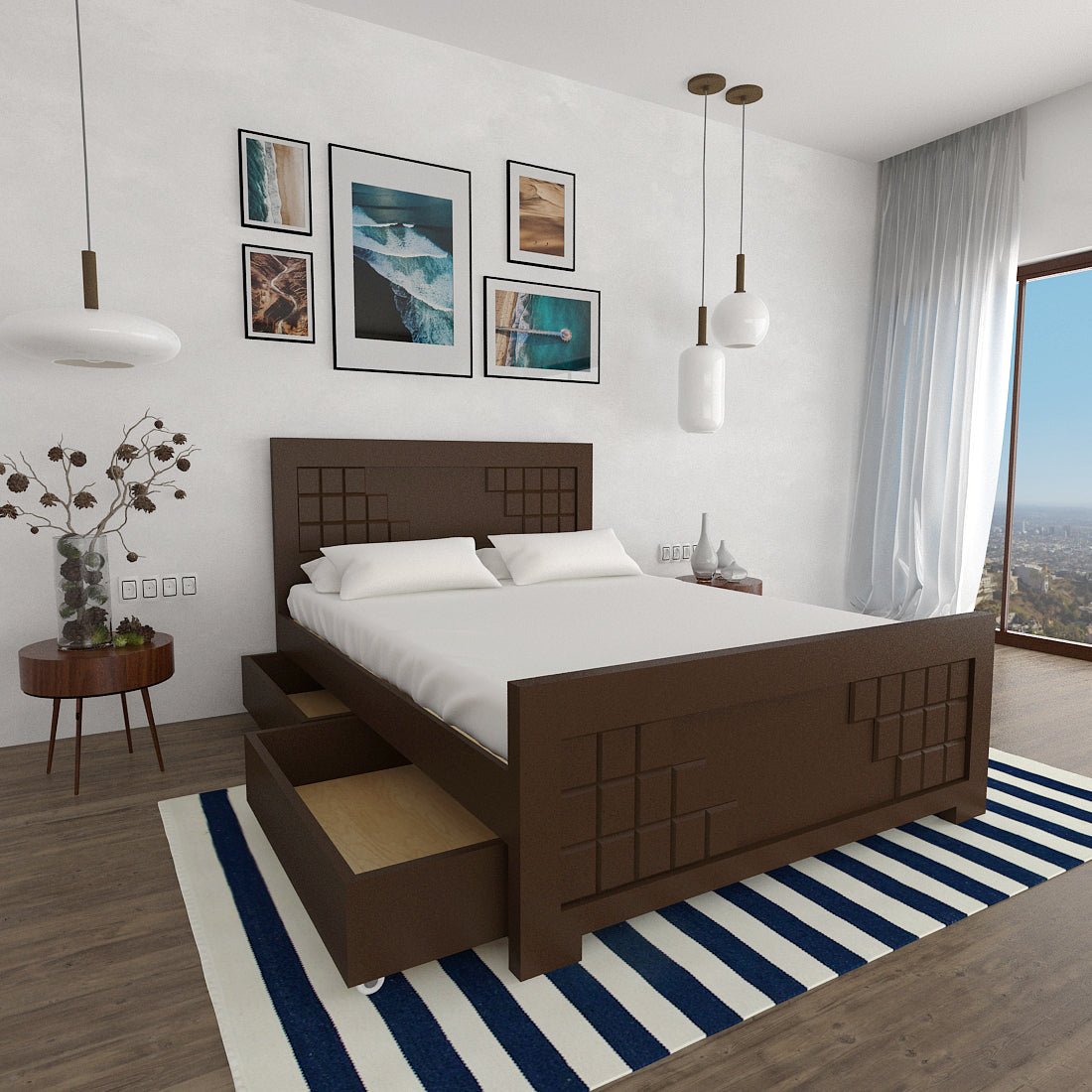 Solidwood Square Series Bed - Sekar Lifestyle