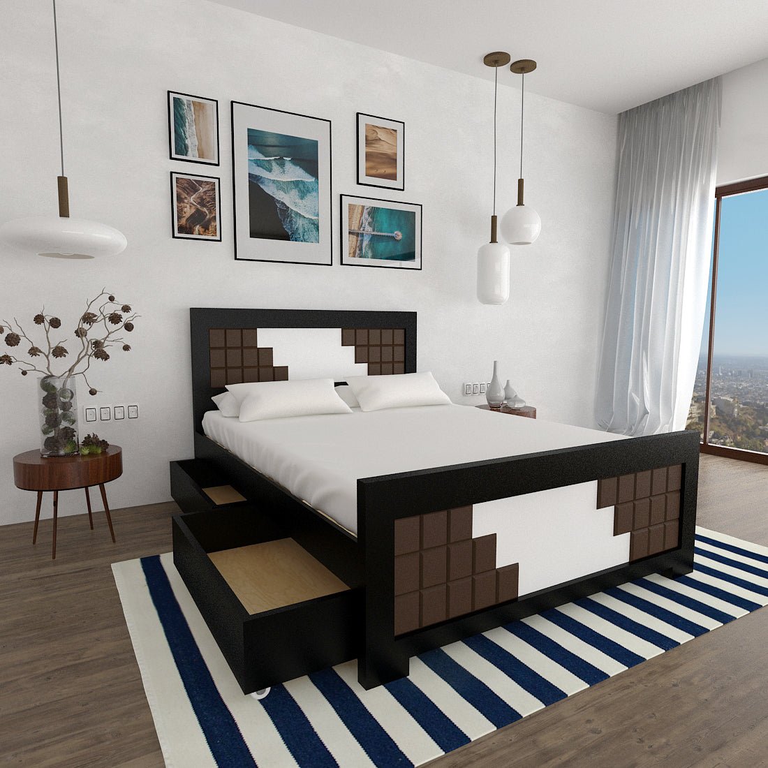 Solidwood Square Series Bed - Sekar Lifestyle