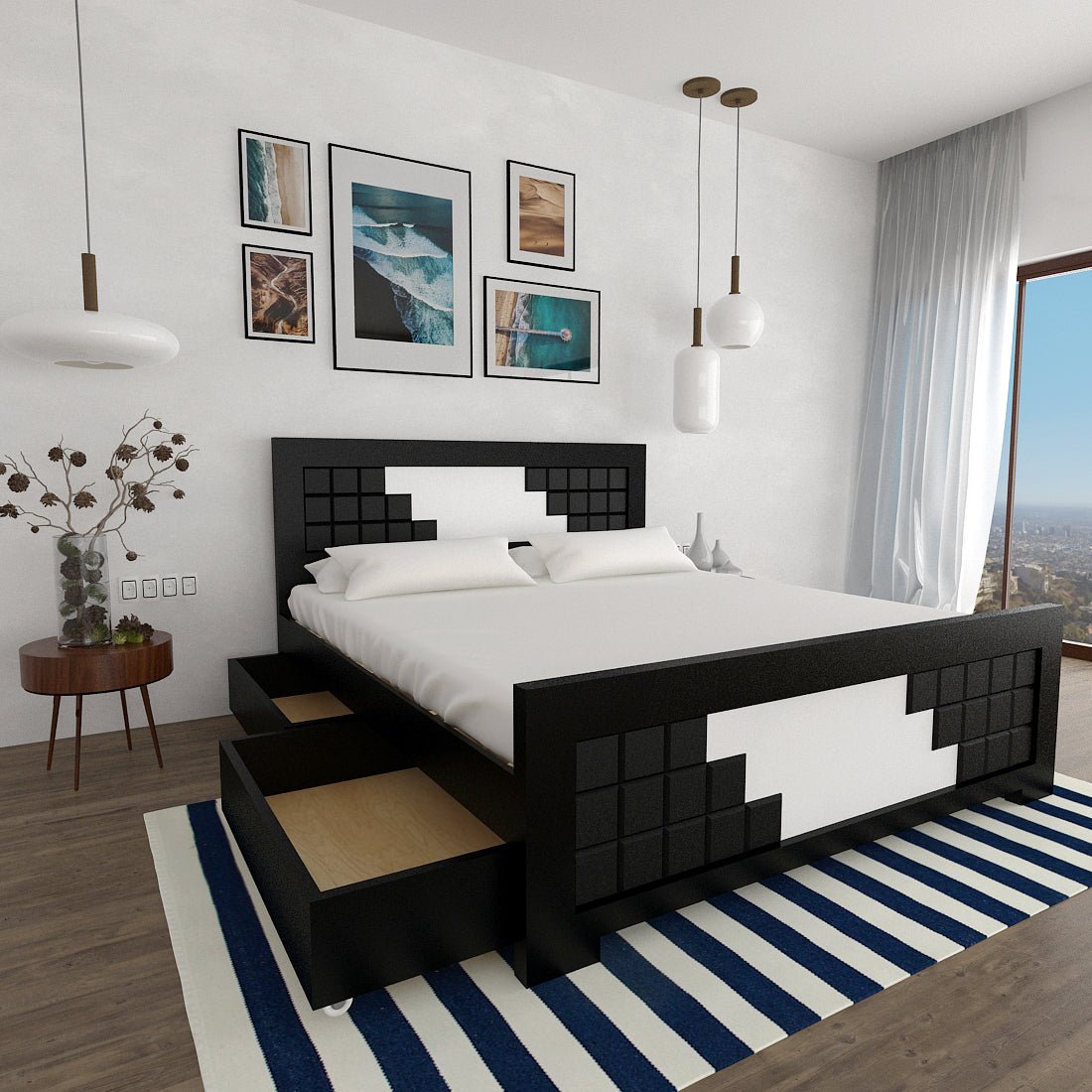 Solidwood Square Series Bed - Sekar Lifestyle