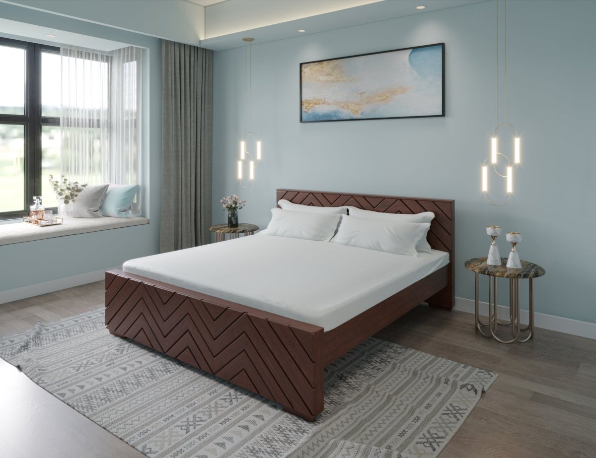 Solidwood Zigzag Series Bed - Sekar Lifestyle
