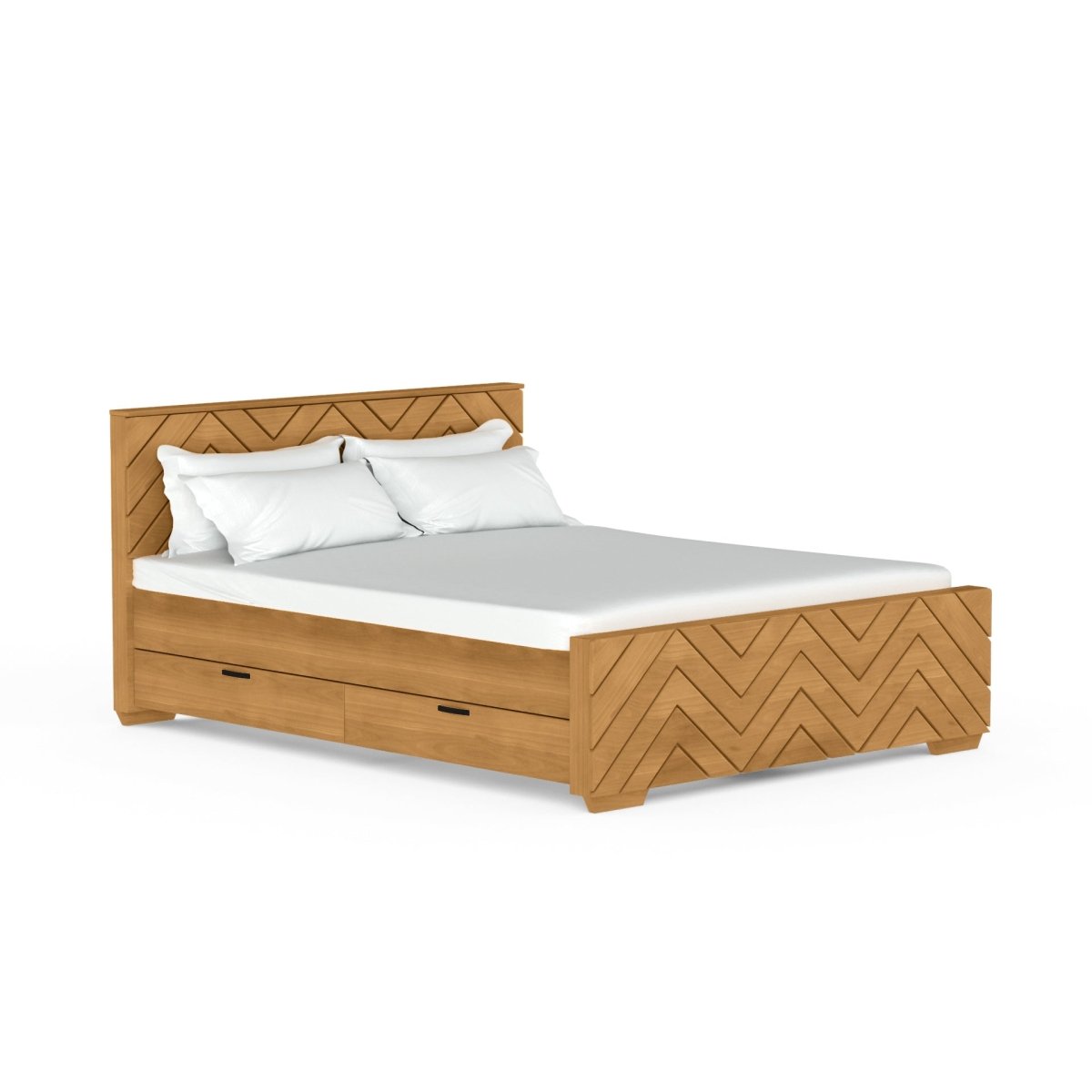 Solidwood Zigzag Series Bed - Sekar Lifestyle