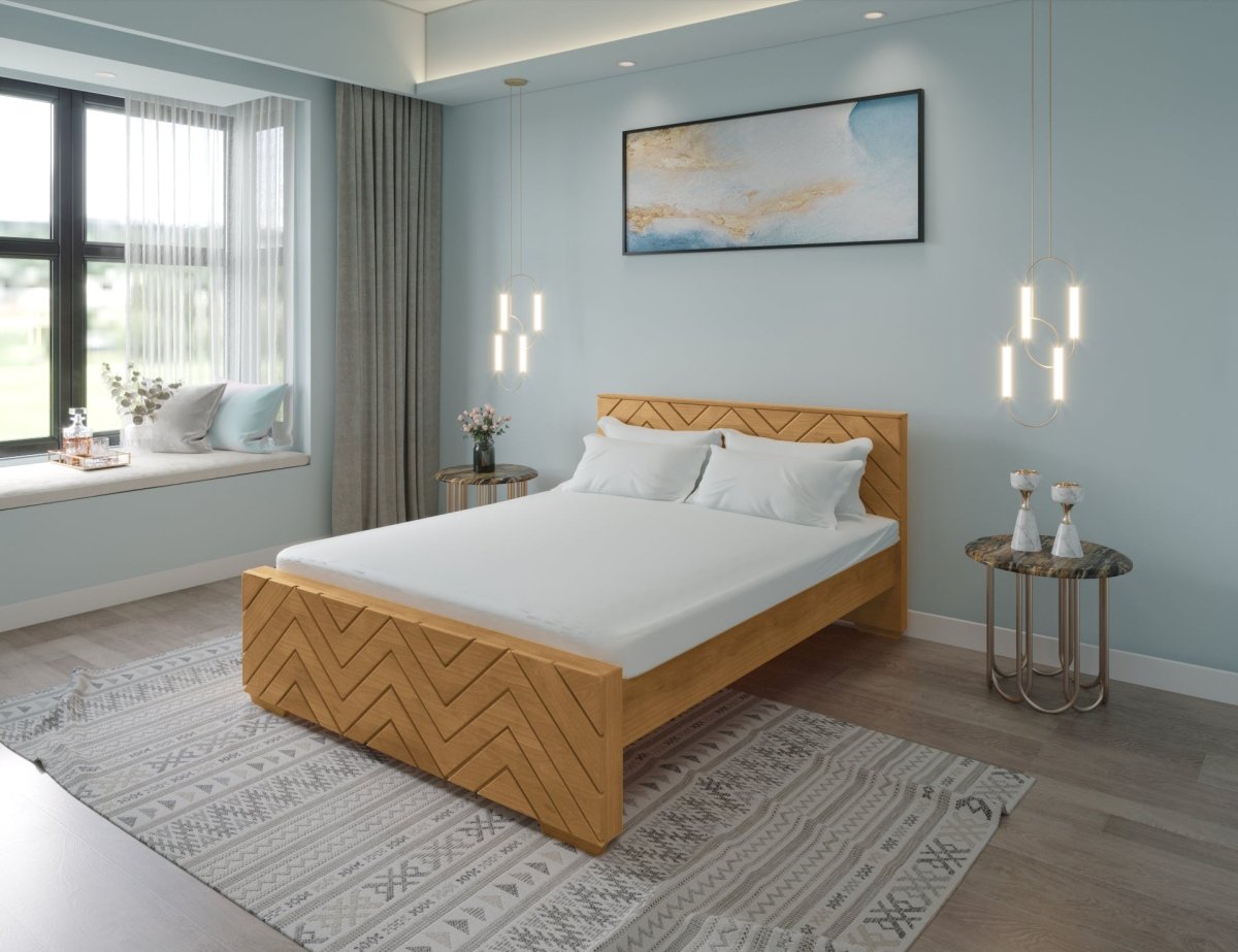 Solidwood Zigzag Series Bed - Sekar Lifestyle