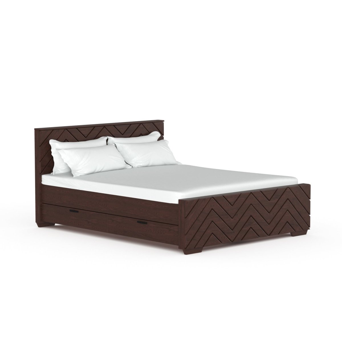 Solidwood Zigzag Series Bed - Sekar Lifestyle