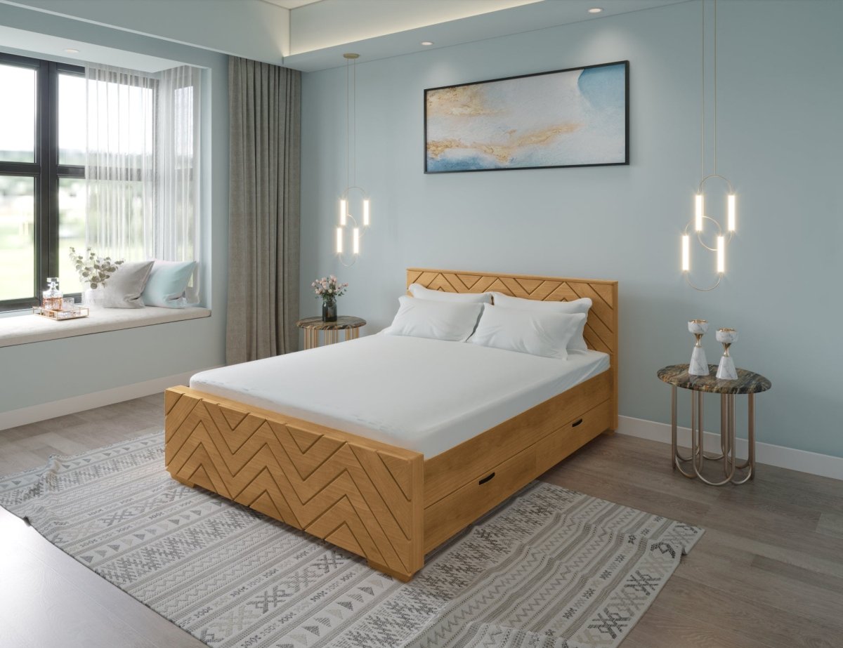 Solidwood Zigzag Series Bed - Sekar Lifestyle