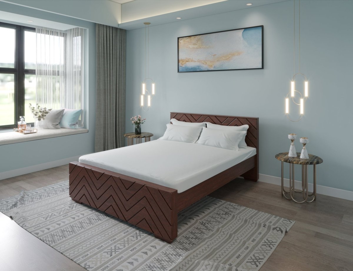 Solidwood Zigzag Series Bed - Sekar Lifestyle